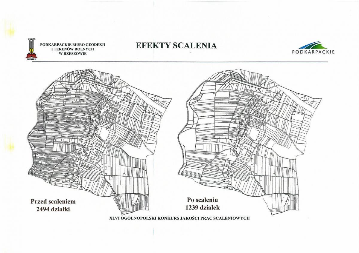 Na terenie wsi Boratyn ma zostać scalonych prawie 600 hektarów gruntów należących do 139 gospodarstw rolnych. Projekt scalenia, jaki opracowali geodeci z PBGiTR w Rzeszowie, zdobył drugie miejsce w ogólnopolskim konkursie jakości prac scaleniowych.<br/>fot.UG Chłopice