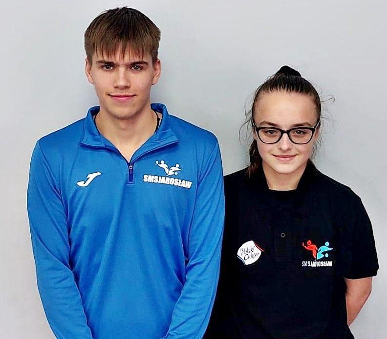 Młodzi tenisiści stołowi z Jarosławia, reprezentanci Polski w Mistrzostwach Świata Juniorów w Tunisie – Anna Brzyska i Alan Kulczycki.<br/>fot.ze zbiorów własnych