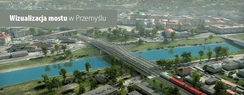 Nowy most kolejowy w Przemyślu wpisany zostanie w historyczne konstrukcje. Z kolei zabytkowe przęsła posłużą jako ścieżka pieszo-rowerowa i przestrzeń do ekspozycji.fot.wizualizacja mostu