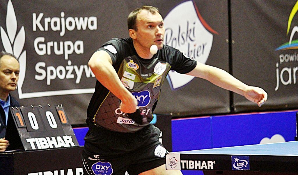 Reprezentant Ukrainy Jaroslav Żmudenko przez długie fragmenty walczył z Grekiem Panagiotisem Gionisem jak równy z równym, ale w ostatecznym rozrachunku to syn Hellady okazał się lepszy. Znowu lepszy od jarosławskiego tenisisty stołowego... To już nieco frustrujące.<br/>fot.Kacper Loc