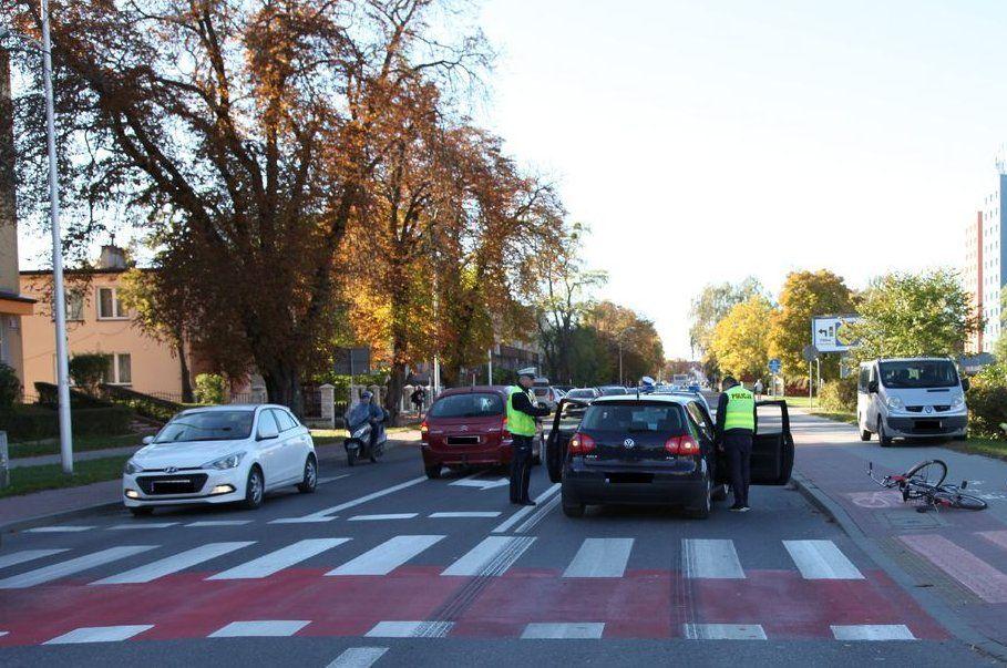 Miejsce wypadku przy skrzyżowaniu.<br/>fot.KMP Tarnobrzeg