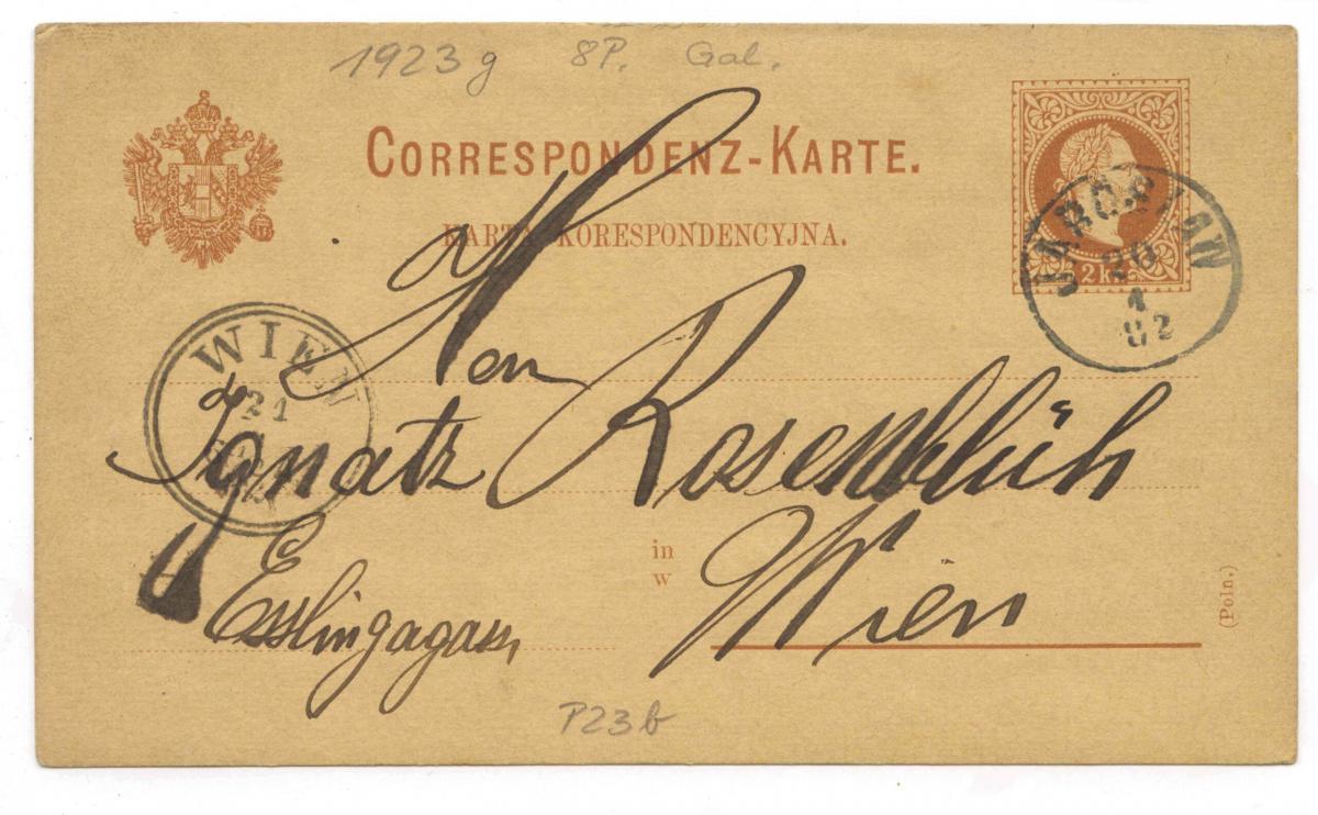 Muzeum w Jarosławiu Kamienica Orsettich wzbogaciło się o niezwykły eksponat – kartę pocztową nadaną w Jarosławiu 20 stycznia 1882 roku przez ojca uznanego producenta filmowego Samuela Spiegla. 

<br/>fot.Muzeum Kamienica Orsettich