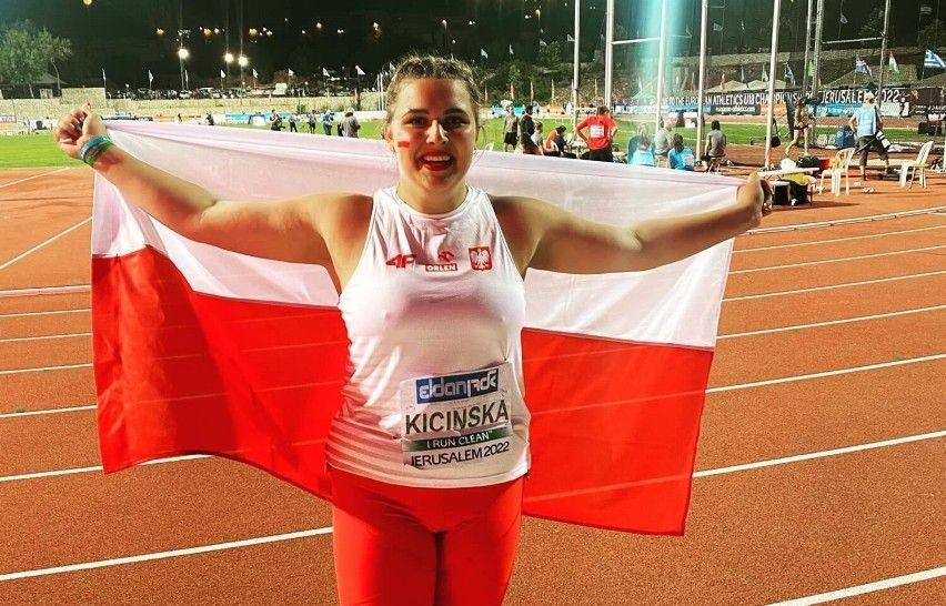 Po brązowym medalu Mistrzostw Europy Juniorów w rzucie dyskiem Anna Kicińska bezapelacyjnie została mistrzynią Polski juniorek młodszych w tej konkurencji.<br/>fot.ze zbiorów własnych