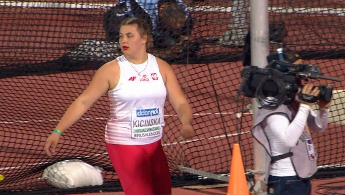 Brązowa medalistka Mistrzostw Europy Juniorów w rzucie dyskiem, zawodniczka UKS Tempo 5 Przemyśl, Anna Kicińska.<br/>fot.tvp sport