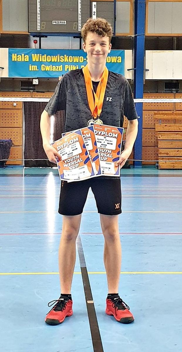 Szymon Kazimir aż trzykrotnie stanął na podium podczas zawodów w Kępnie.<br/>fot.ze zbiorów własnych