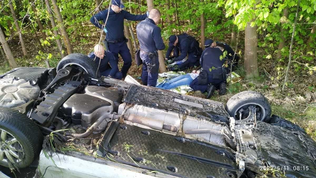 Policjanci przypadkiem trafili na miejsce zdarzenia.<br/>fot.KWP Rzeszów