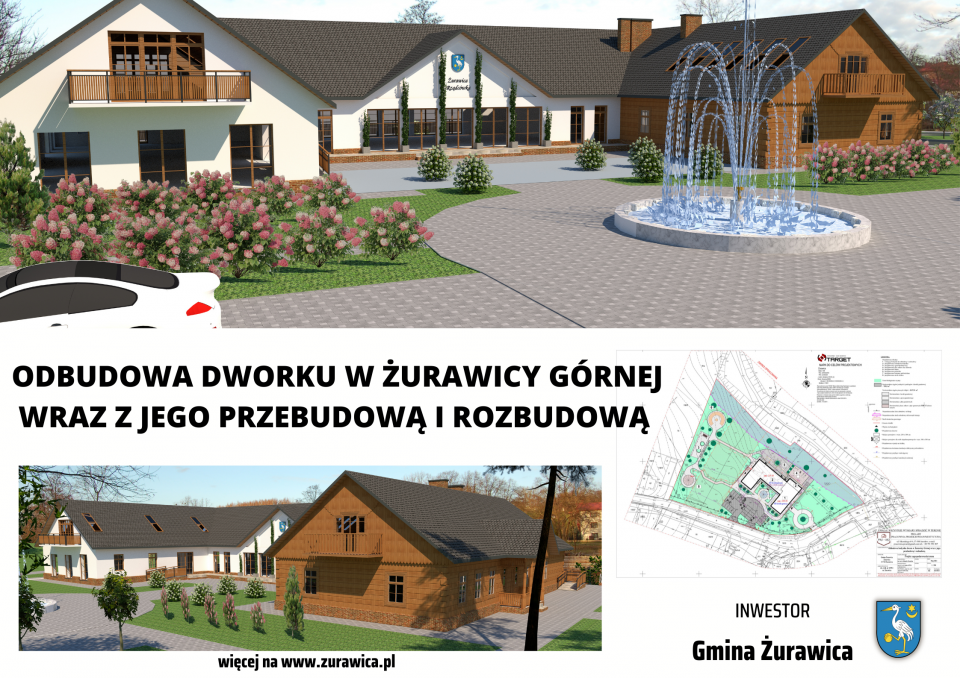 Wizualizacja zabytkowego, szlacheckiego dworku w Żurawicy Górnej po generalnym remoncie. <br/>fot.UG Żurawica
