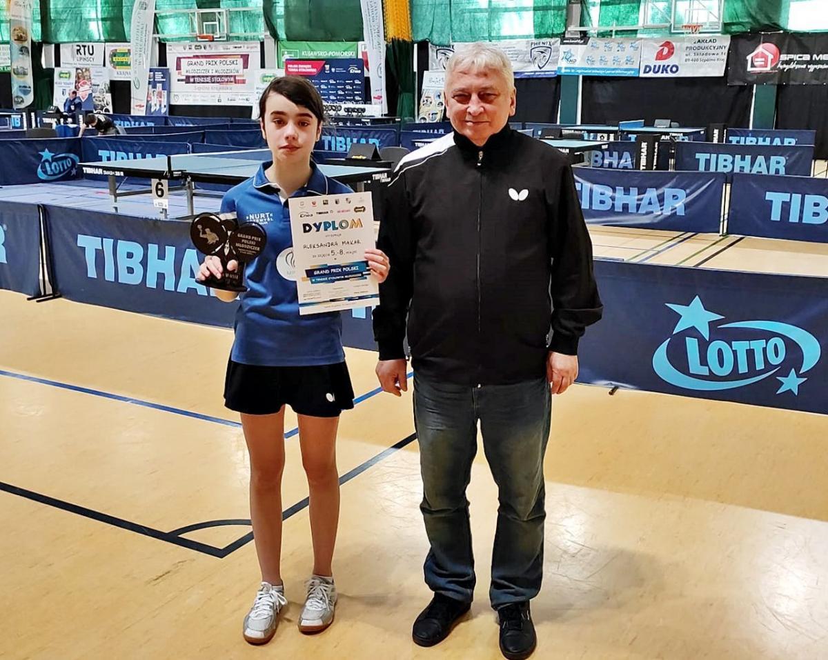 Aleksandra Makar z trenerem Zdzisławem Bodnarem.<br/>fot.ze zbiorów własnych