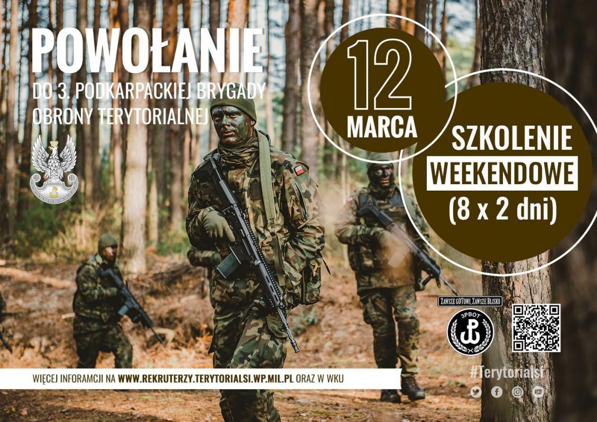 Oficjalny plakat kolejnego poboru do 3. Podkarpackiej BOT.<br/>fot.3. PBOT