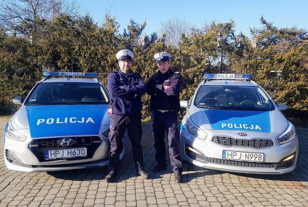Policjanci ruchu drogowego opolskiej i nyskiej drogówki.<br/>fot.KPP Jarosław
