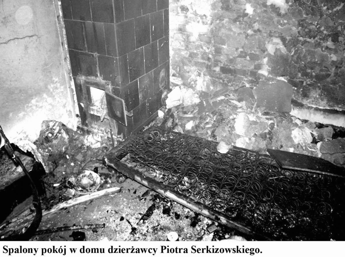 Spalony pokój w domu dzierżawcy.