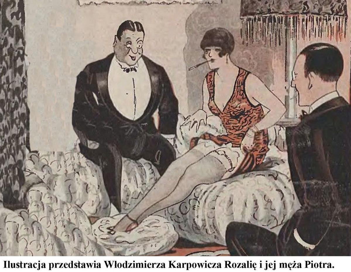 Ilustracja przedstawia Włodzimierza Karpowicza, Rozalię i jej męża Piotra.