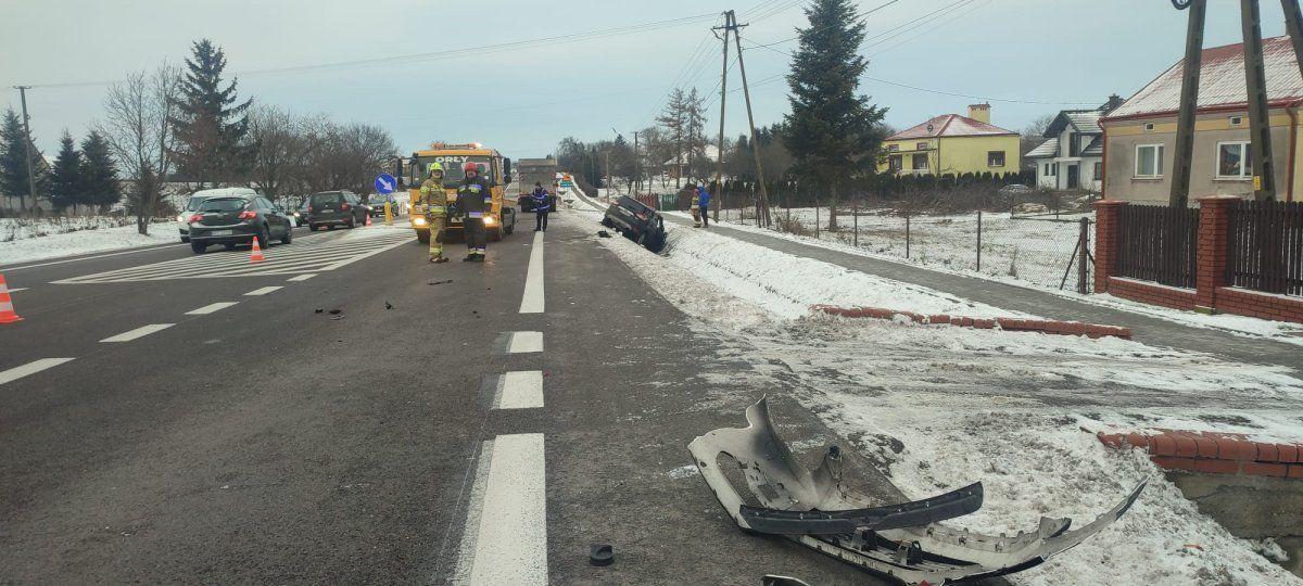 Miejsce kolizji w Orłacch.<br/>fot.KMP Przemyśl