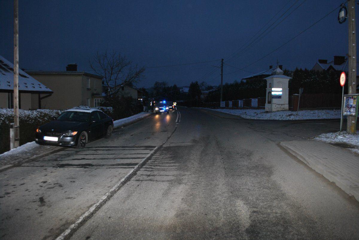 Miejsce wypadku w Czudcu.<br/>fot.KPP Strzyżów