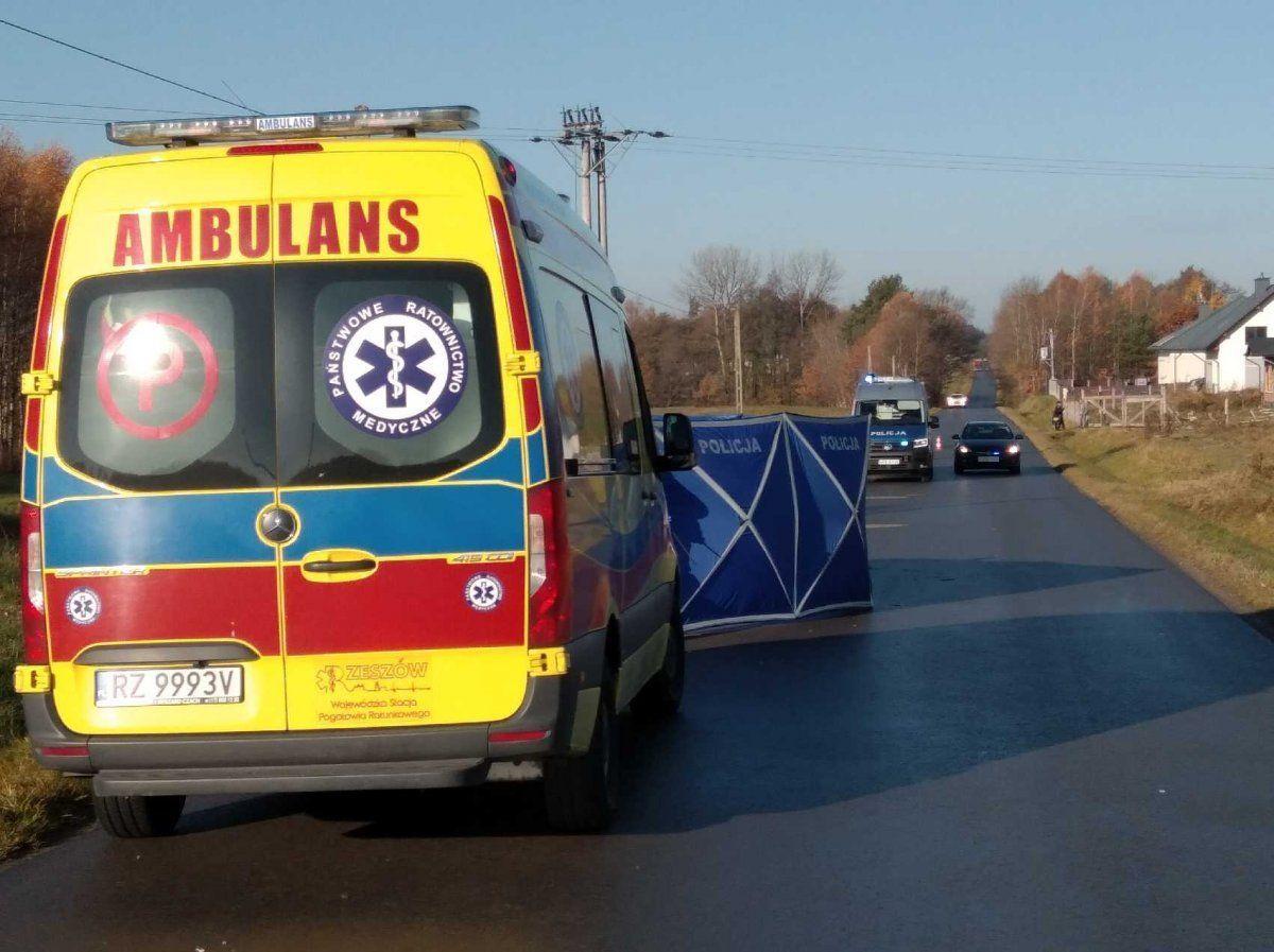 Miejsce tragicznego wypadku w Budach Głogowskich<br/>fot.KMP Rzeszów