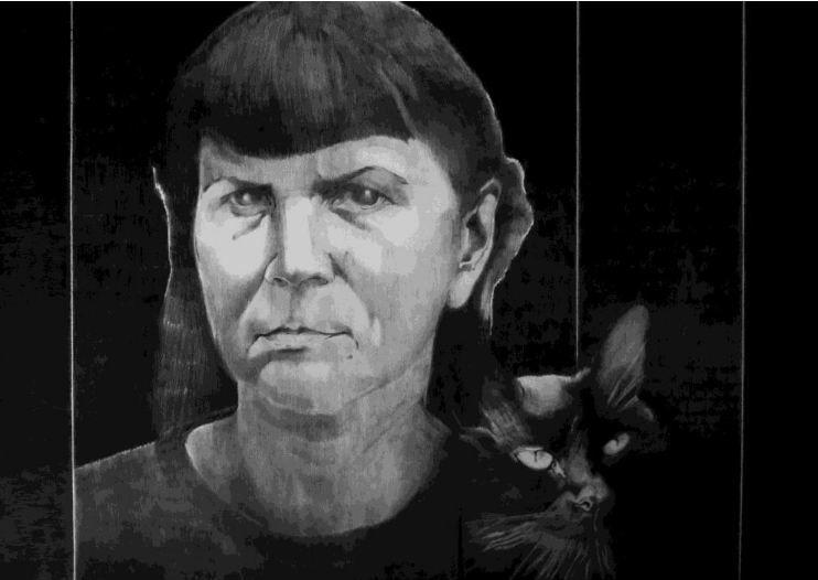 Jedna z prac Marii Ferenc z cyklu „Zbliżenia”, 2015 – rysunek kredką / papier (70 x 100 cm).<br/>fot.Jacek Szwic
