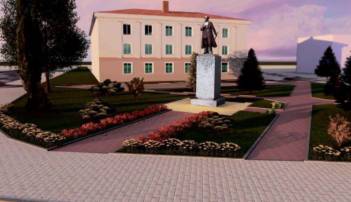 Wizualizacja pomnika, który ma stanąć u zbiegu ulic Marii Konopnickiej i Unii Lubelskiej.<br/>fot.biuletyn Lubaczow.pl