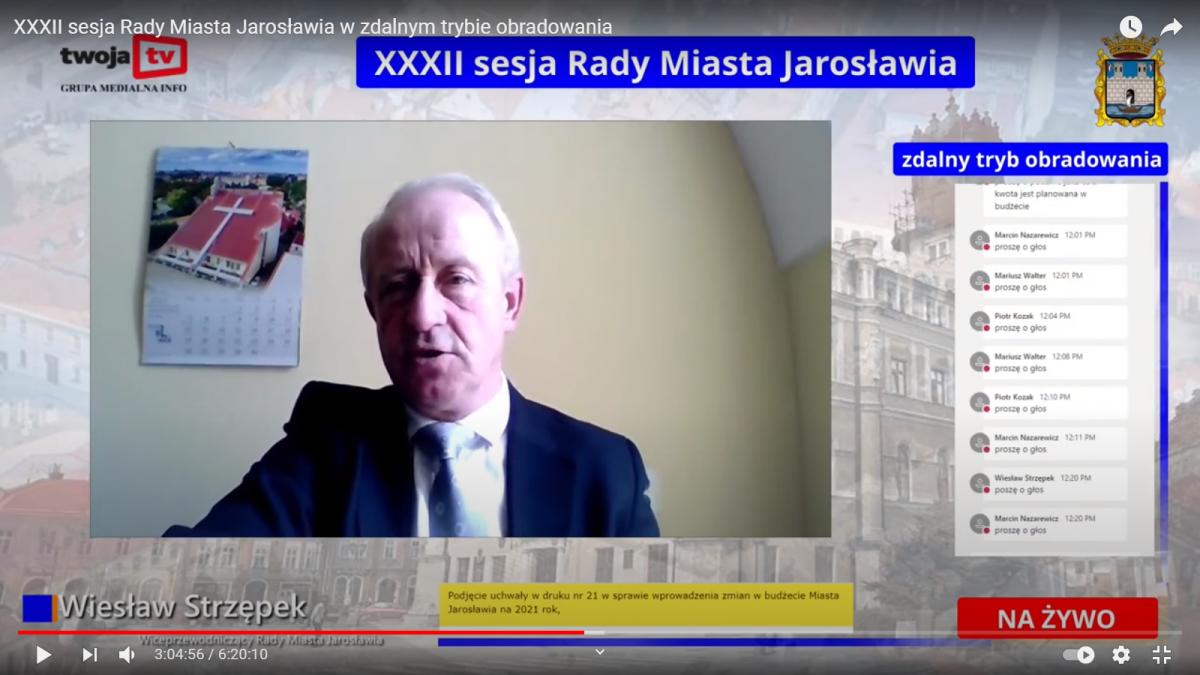 W. Strzępek wstrzymał się od głosowania – jego zdaniem takie lawirowanie na granicy prawa jest niewłaściwe.<br/>fot.UM Jarosław