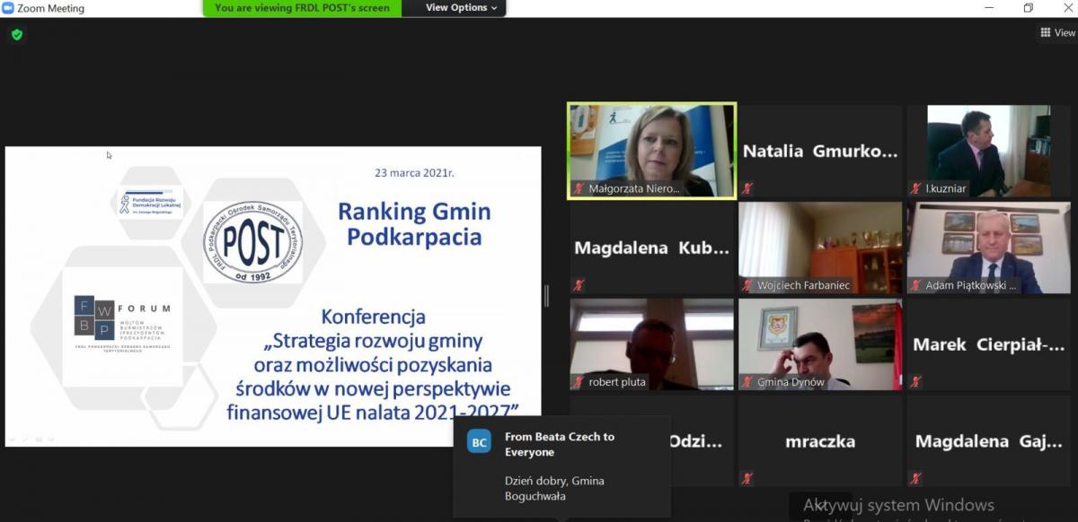 Ogłoszenie wyników rankingu odbyło się w trybie online.<br/>fot.materiały organizatora