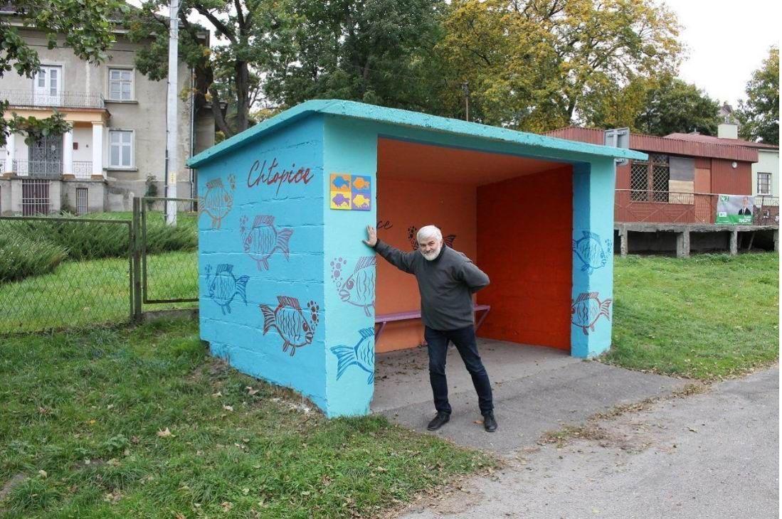 Efekt projektu „Przystankowy Street Art” zrealizowanego w 2018 r. gminie Chłopice.

<br/>fot.materiały organizatora