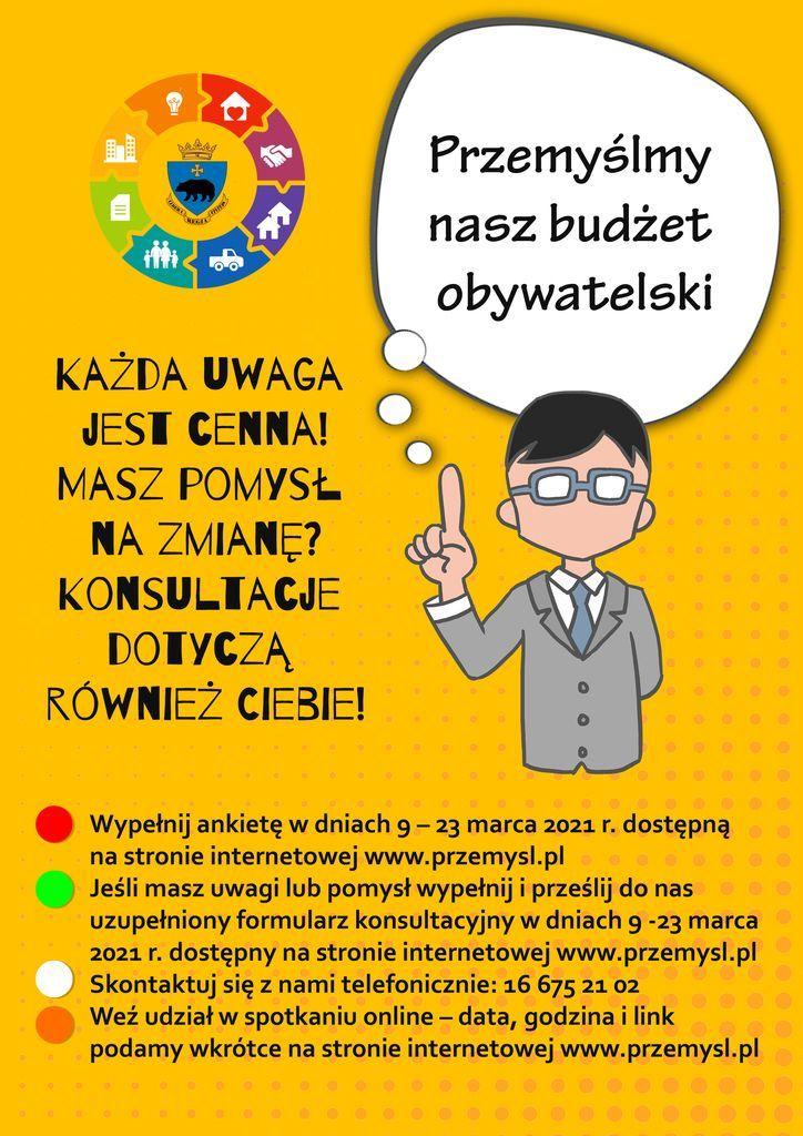 Oficjalny plakat, zapraszający mieszkańców miasta do konsultacji.<br/>fot.UM Przemyśl  