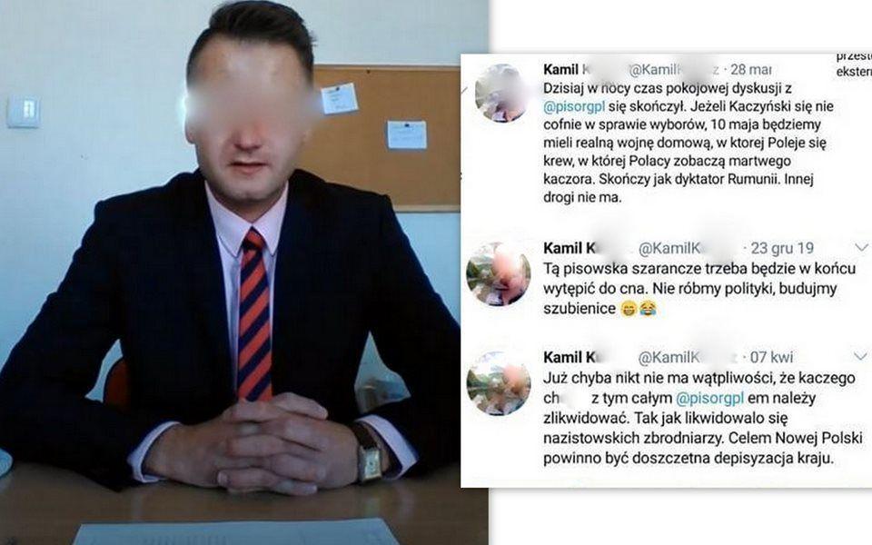 Takie wpisy na jednym z portali społecznościowych zamieszczał były lider Nowoczesnej w Przemyślu Kamil K.<br/>fot.ze zbiorów własnych