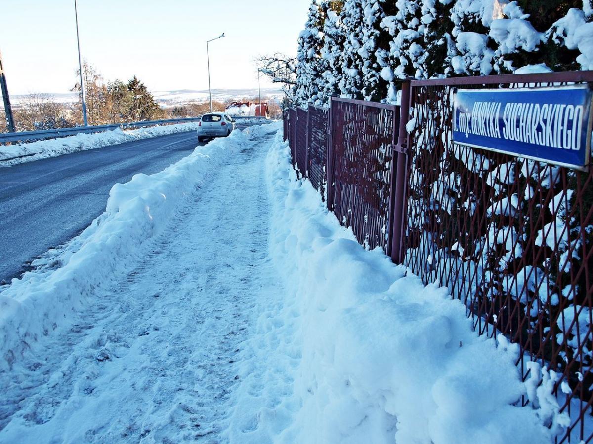 Wydanie 160 tys. zł, zaplanowanych na wykonanie nakładki bitumicznej na ul. Sucharskiego w br., mija się z celem, bo tą drogą jeszcze przez wiele miesięcy jeździć będą ciężkie samochody.<br/>fot.Mariusz Godos