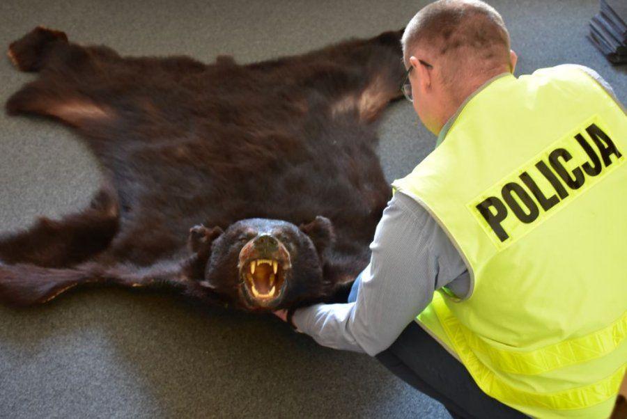 Skóra drapieżnika została zabezpieczona przez policjantów.<br/>fot.KPP Jarosław