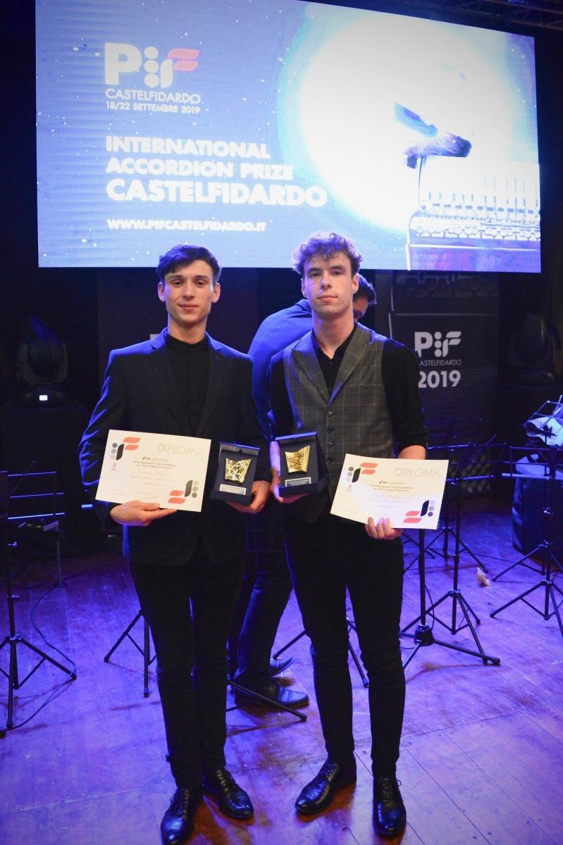 Krzysztof Polnik i Kacper Batycki znakomicie zaprezentowali się na 44. Premio Internazionale Fisarmonica w Castelfidardo.<br/>fot.ze zbiorów własnych