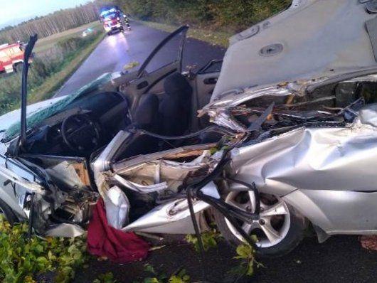 Z samochodu, na który spadło drzewo niewiele zostało.<br/>fot.KPP Stalowa Wola