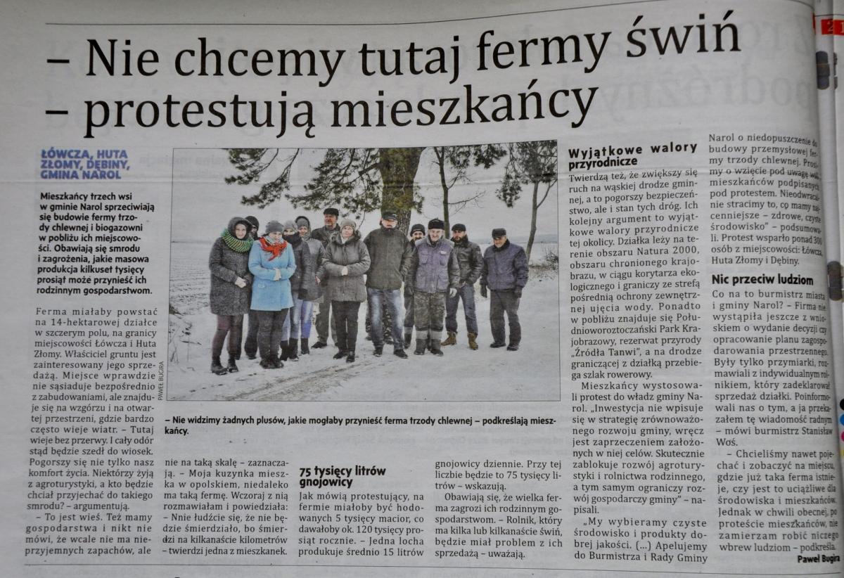 Pierwszy artykuł o planach budowy fermy i sprzeciwie mieszkańców ukazał się na łamach Życia Podkarpackiego 31 stycznia 2018 r.<br/>fot.Paweł Bugira