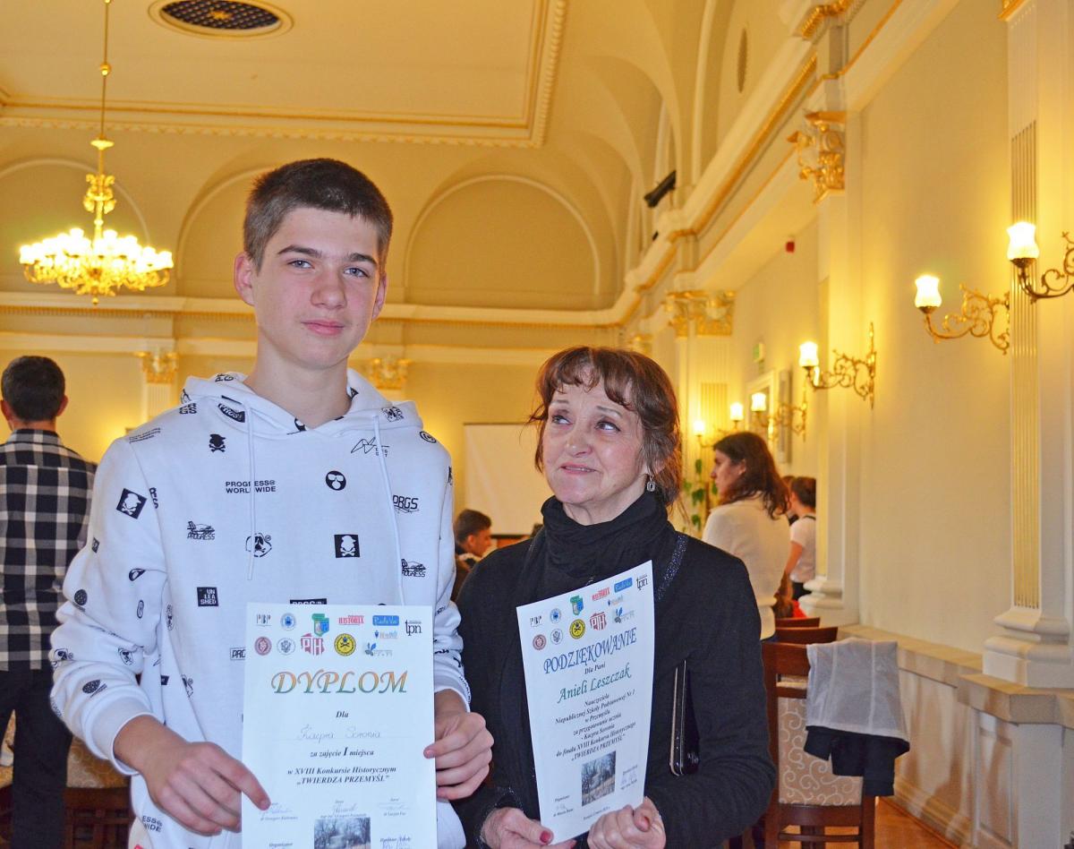 Kacper Soroń  – zwycięzca w kategorii szkół podstawowych (Niepubliczna SP nr 1 w Przemyślu, opiekun Aniela Leszczak).<br/>fot.Aleksandra Białoń