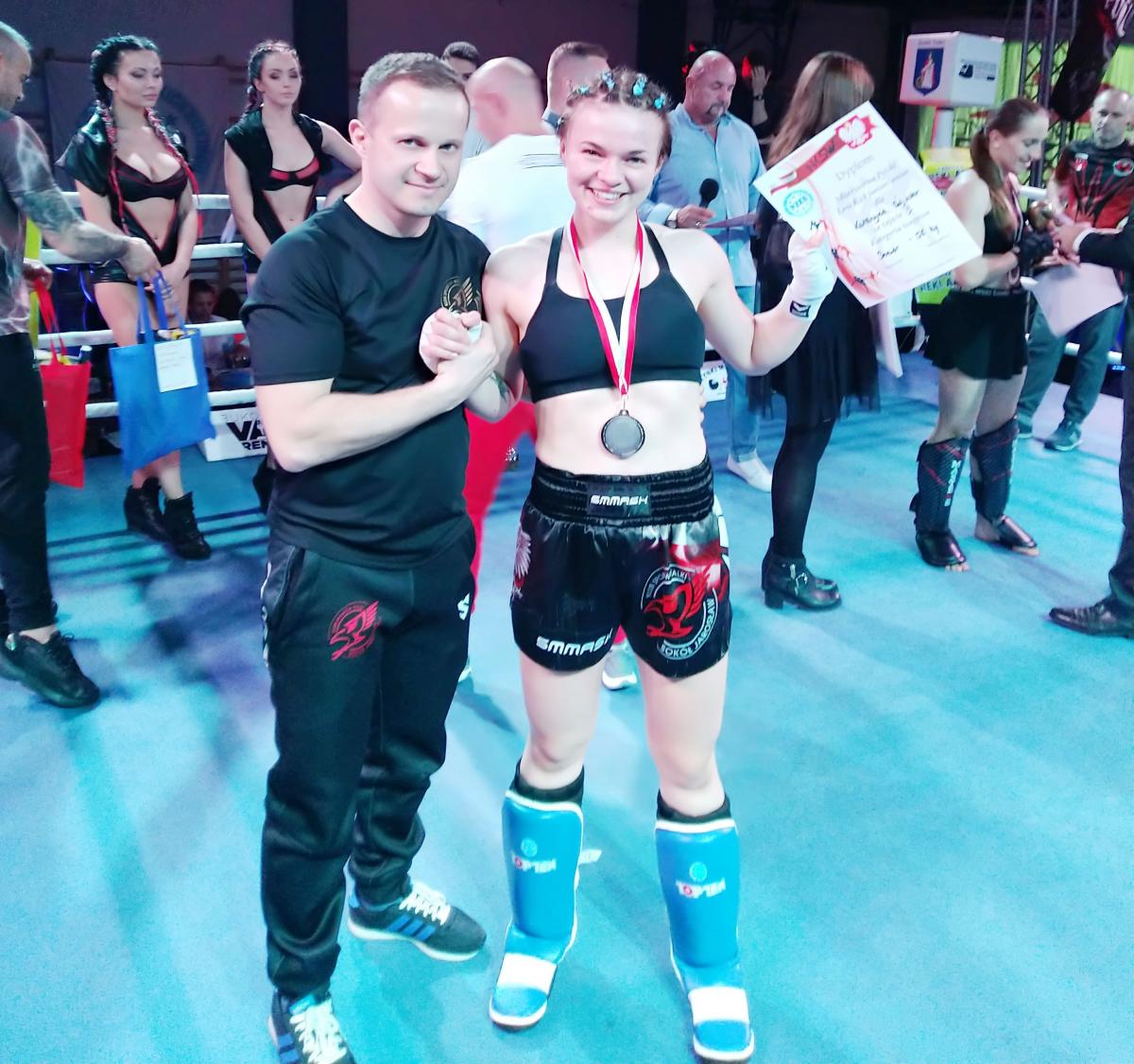Katarzyna Świzdor z trenerem Jackiem Bronowskim.<br/>fot.ze zbiorów własnych