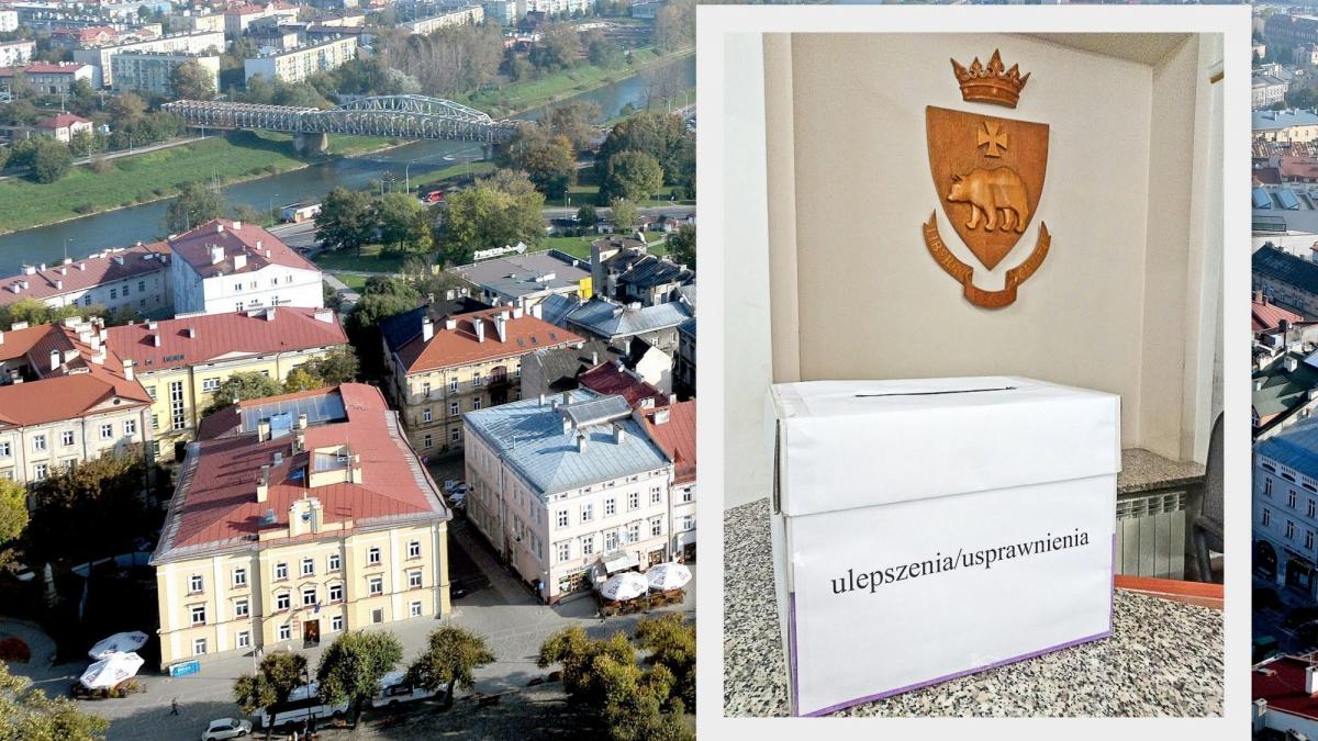 Pudełko z napisem „ulepszenia/usprawnienia” skierowane jest do urzędników.<br/>fot.Mariusz Godos