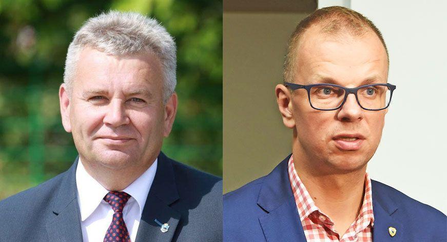 Wojciech Bakun (z prawej) pokonał Janusza Hamryszczaka w II turze wyborów samorządowych. Został prezydentem Przemyśla.<br/>fot.Paweł Bugira