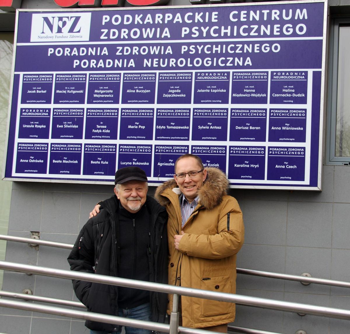 NZOZ Podkarpackie Centrum Zdrowia Psychicznego powstało w Przemyślu 5 września 2007 r. z inicjatywy lekarzy Macieja Kuligowskiego (z prawej) oraz Jacka Barketa.<br/>fot.ze zbiorów własnych