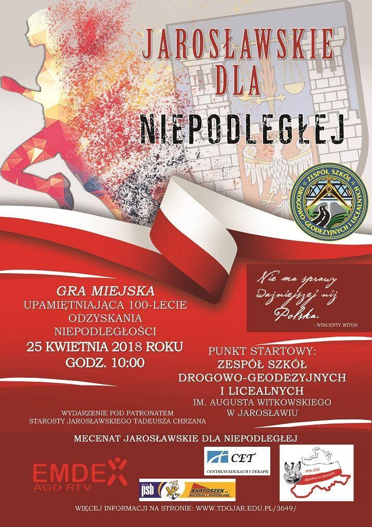Oficjalny plakat gry miejskiej w Jarosławiu.<br/>fot.Starostwo Powiatowe w Jarosławiu