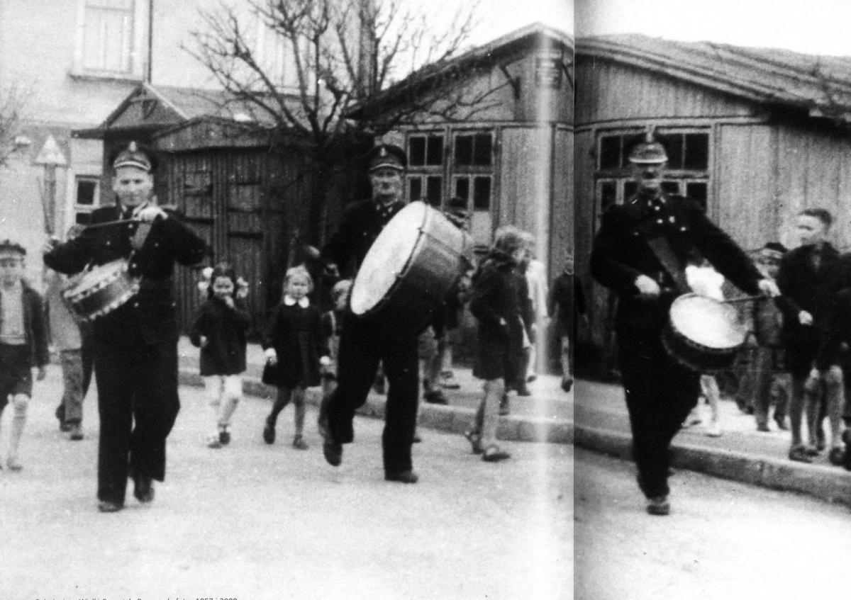 Zmarły ok. 1955 r. Julian Niedziocha przekazał bęben członkom Ochotniczej Straży Pożarnej. Z czasem miedziany kociołek został zastąpiony trzema nowoczesnymi bębnami: dużym i dwoma małymi.<br/>fot.ze zbiorów muzeum w Przeworsku