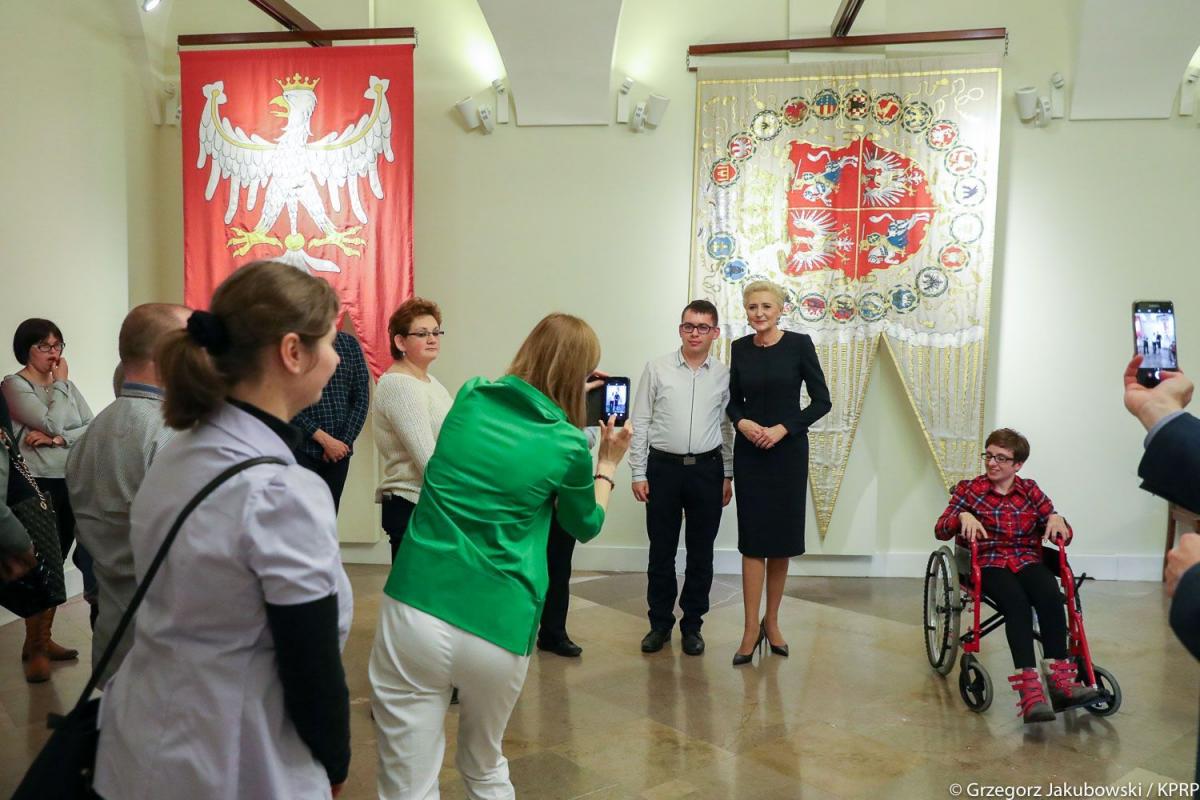 Delegacja jarosławskich self-adwokatów spotkała się z bardzo ciepłym przyjęciem Pierwszej Damy.<br/>fot.Grzegorz Jakubowski | KPRP