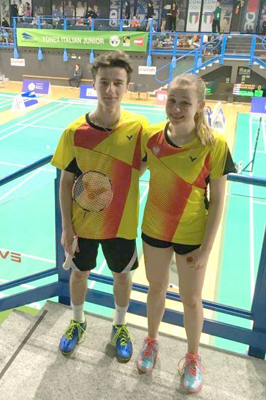 Patryk Kordek i Karolina Szubart dotarli do ćwierćfinału Yonex Italian Junior 2018 w Mediolanie.<br/>fot.ze zbiorów własnych