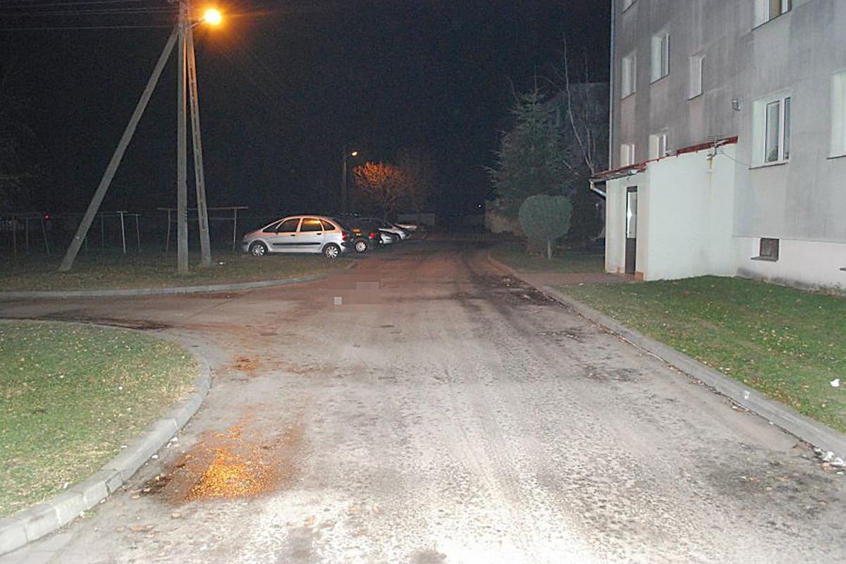 Miejsce, w którym znaleziono rannego sprawcę rozboju.<br/>fot.KMP Przemyśl