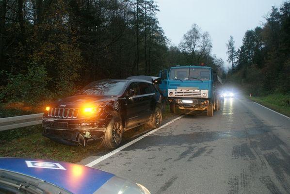 Miejsce zdarzenia drogowego.<br/>fot.KPP Krosno