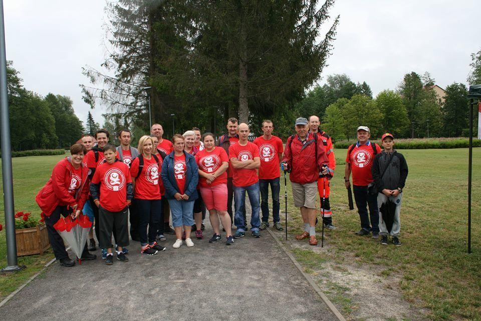 Śmiałkowie, którzy 1 lipca, pomimo ulewnego deszczu, przeszli trasę do Brusna.<br/>fot.materiały organizatora