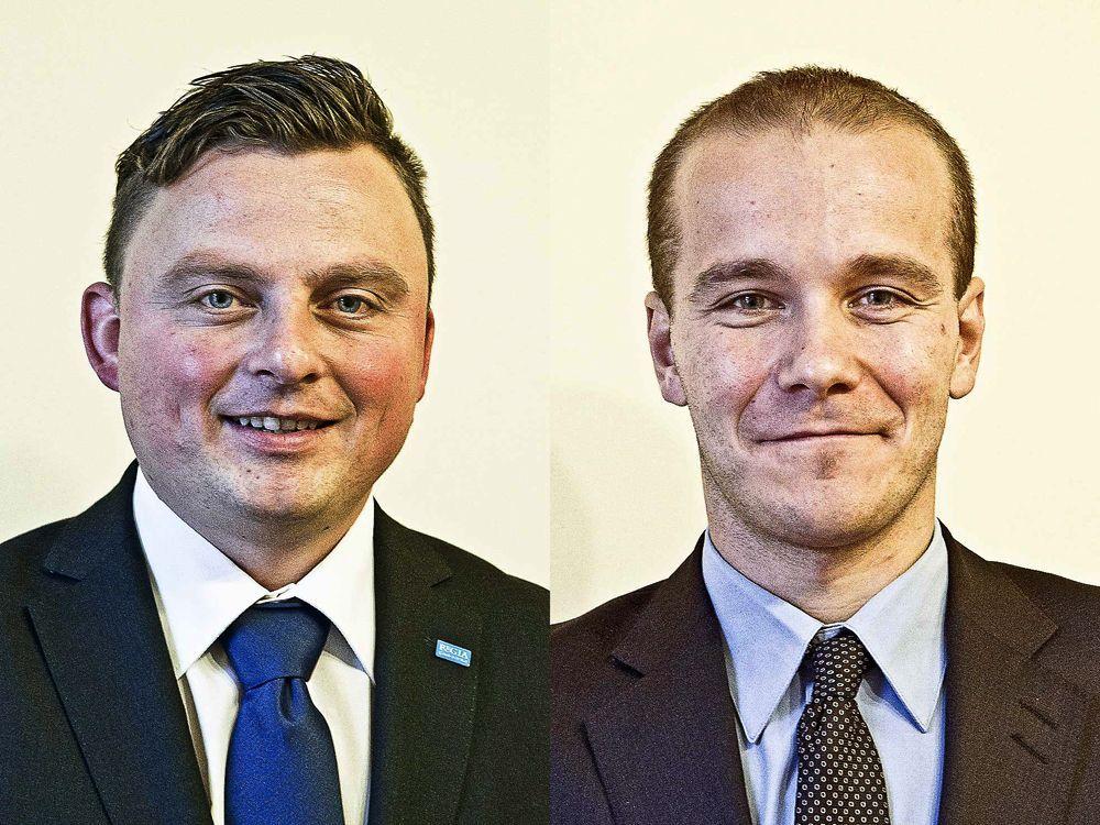 Radni Robert Bal (Regia Civitas, z lewej) i Maciej Kamiński (Prawo i Sprawiedliwość) są kandydatami do Rady Nadzorczej Przemyskiej Spółdzielni Mieszkaniowej. Radny Platformy Obywatelskiej Tomasz Schabowski zarzucił im brak moralności i etyki.<br/>fot.Jacek Szwic