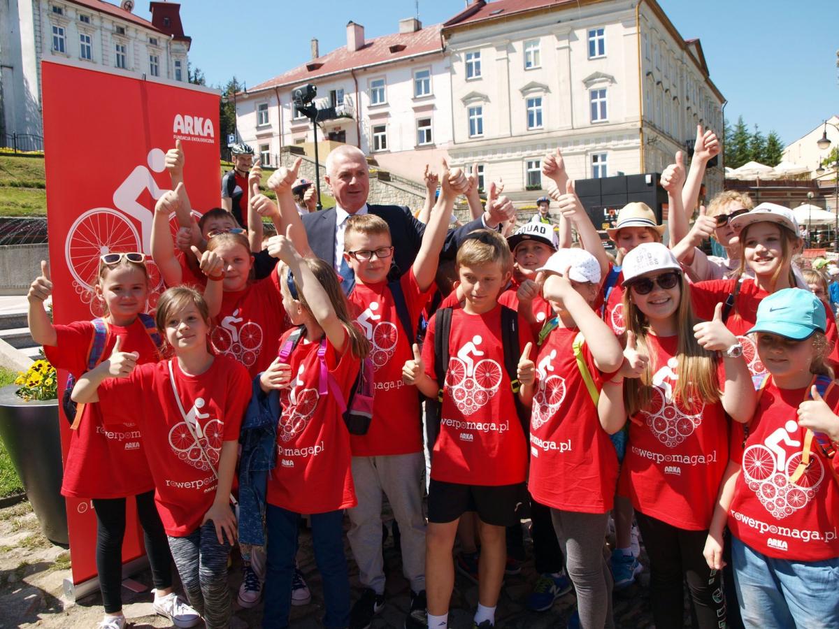 Przemyska młodzież z prezydentem miasta Robertem Chomą.<br/>fot.Mariusz Godos