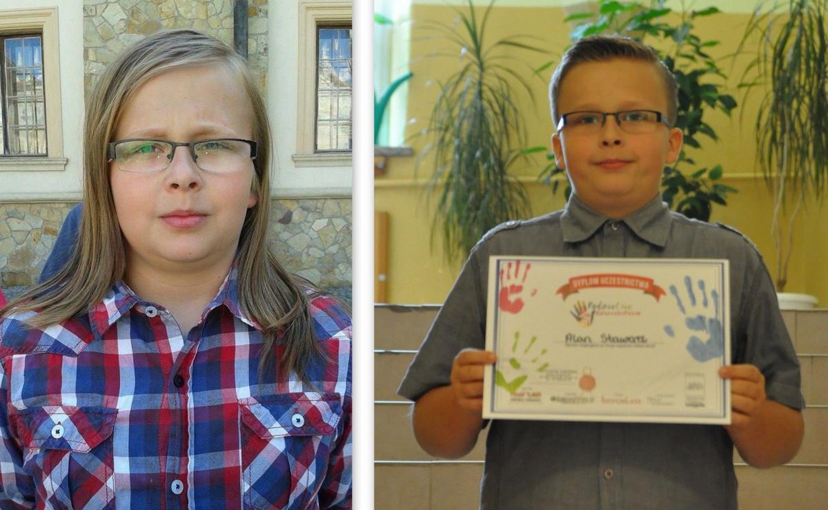 Fryzura Alana przed i po ścięciu włosów. Chłopiec otrzymał indywidualny certyfikat akcji \