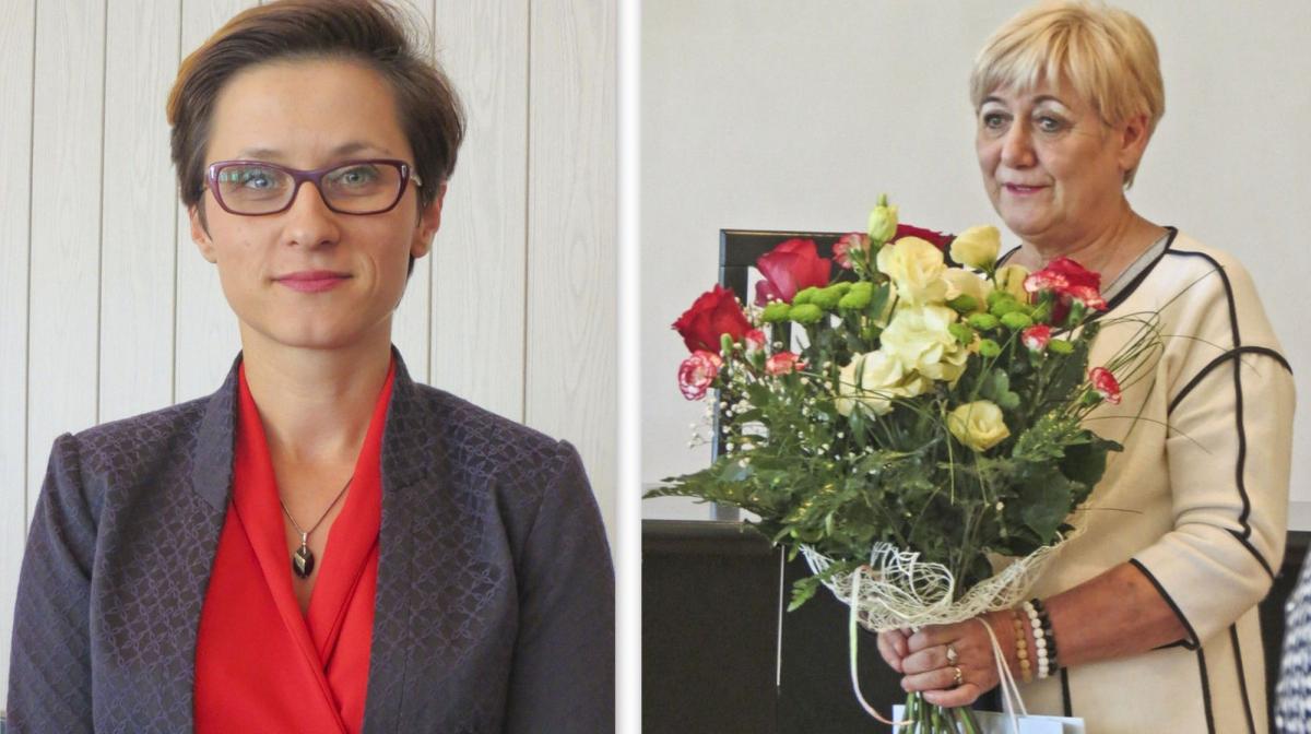 Nowa dyrektor Natalia Pyszowska (po lewej) i Albina Biedroń, była dyrektor Zespołu Szkół w Sieniawie.