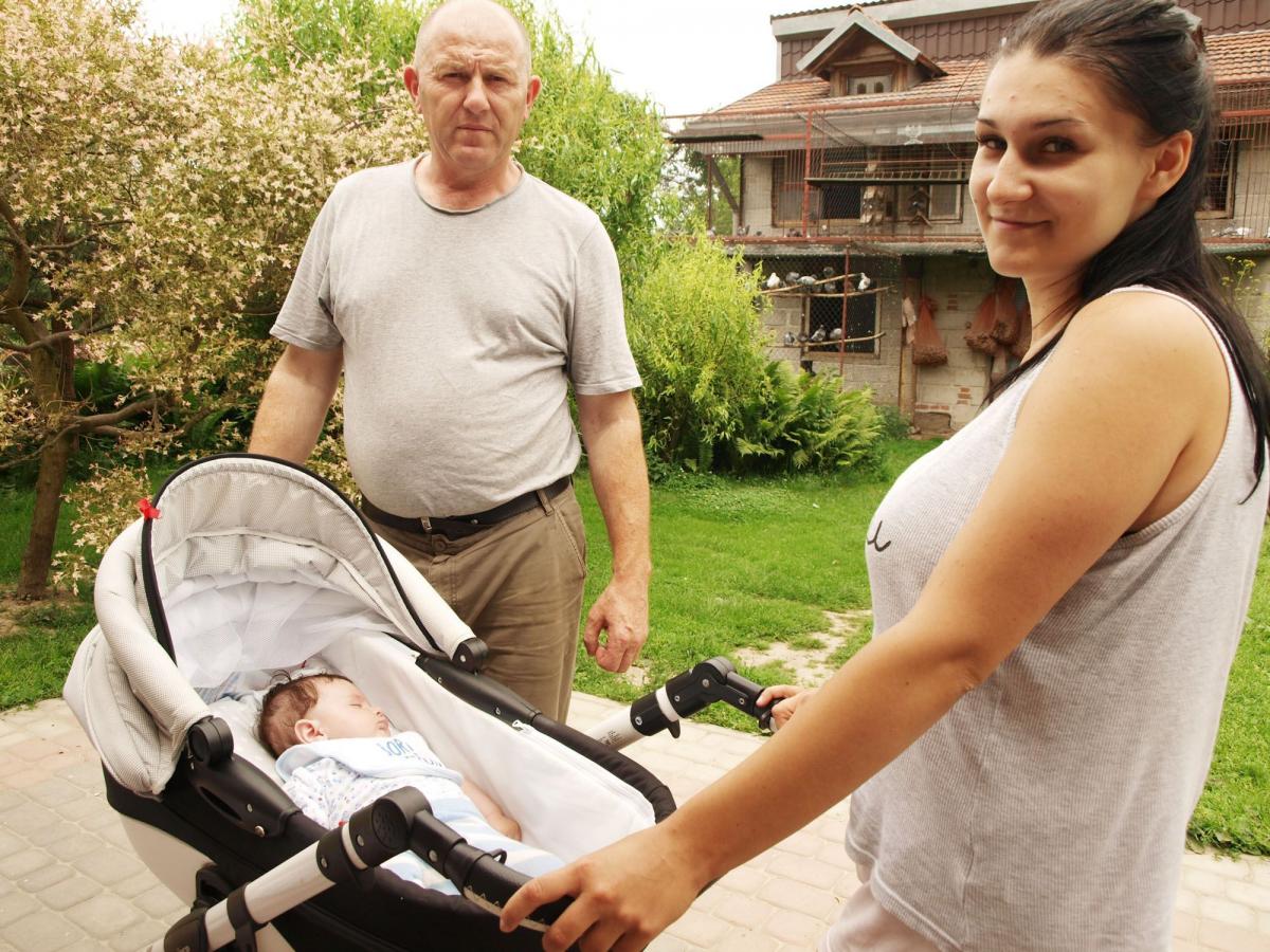 Anna Jakubiec (z prawej), obok jej teść Józef Jakubiec.<br/>fot.Mariusz Godos