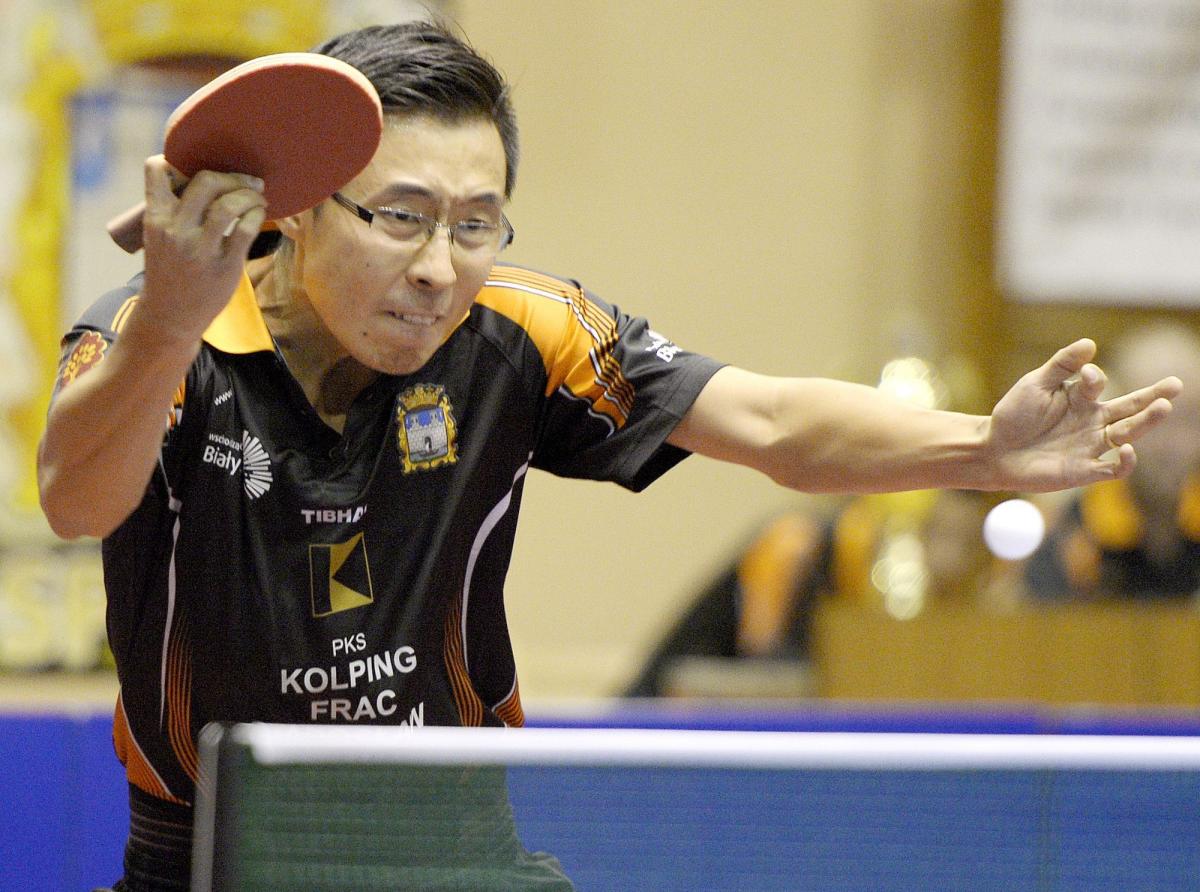 Wang Zeng Yi odniósł w Miękini dwa zwycięstwa, ale musiał się na nie sporo napracować.<br/>fot.zbiory własne