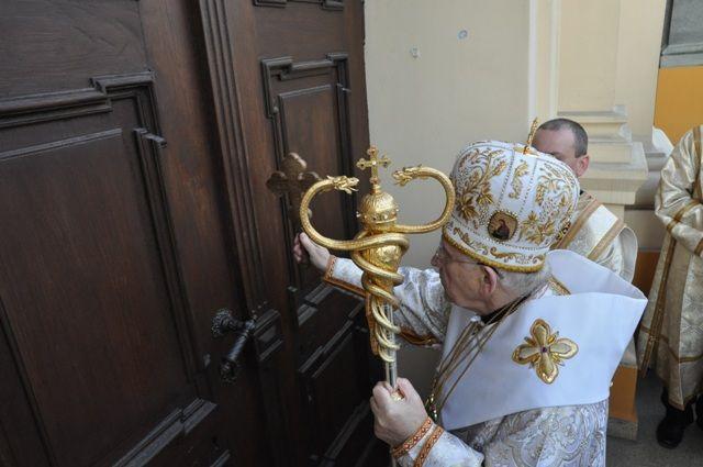 Procesja rezurekcyjna w greckokatolickim soborze archikatedralnym w 2015 r.<br/>fot.Paweł Bugira